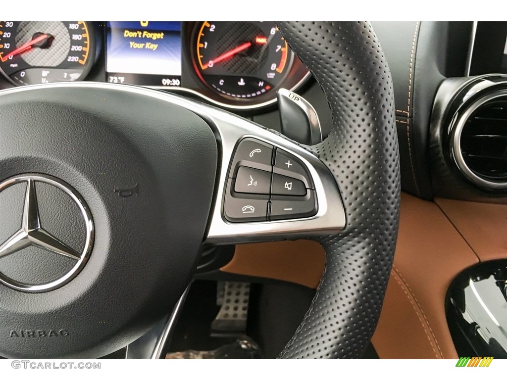 2018 Mercedes-Benz AMG GT C Roadster Saddle Brown Steering Wheel Photo #130084374