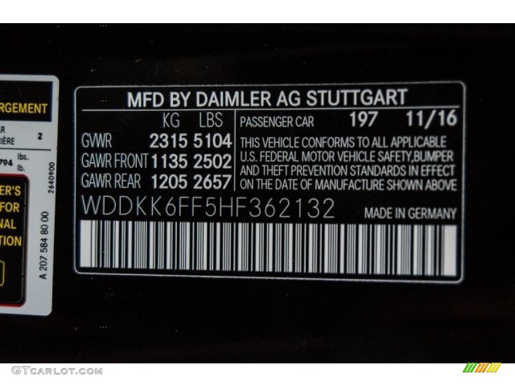2017 E Color Code 197 for Obsidian Black Metallic Photo #130084896