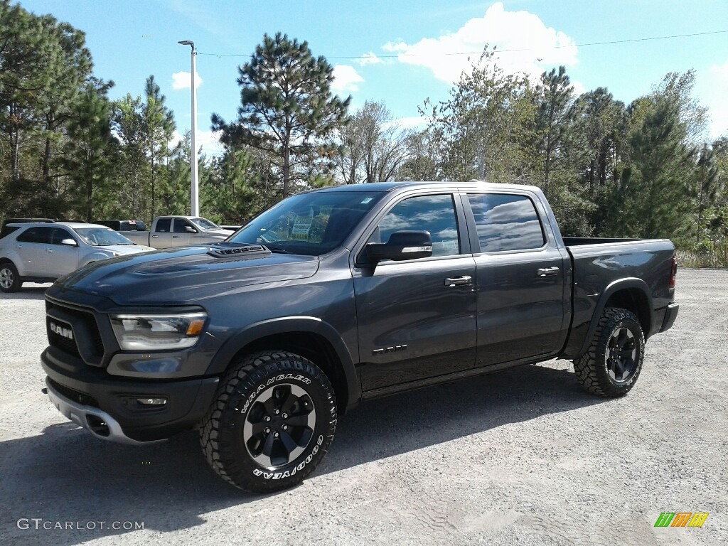 2019 1500 Rebel Crew Cab 4x4 - Granite Crystal Metallic / Black/Red photo #1