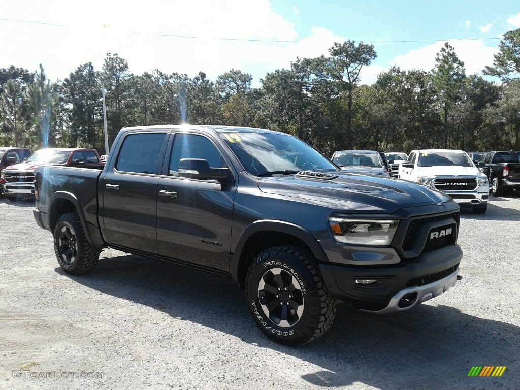 2019 1500 Rebel Crew Cab 4x4 - Granite Crystal Metallic / Black/Red photo #7