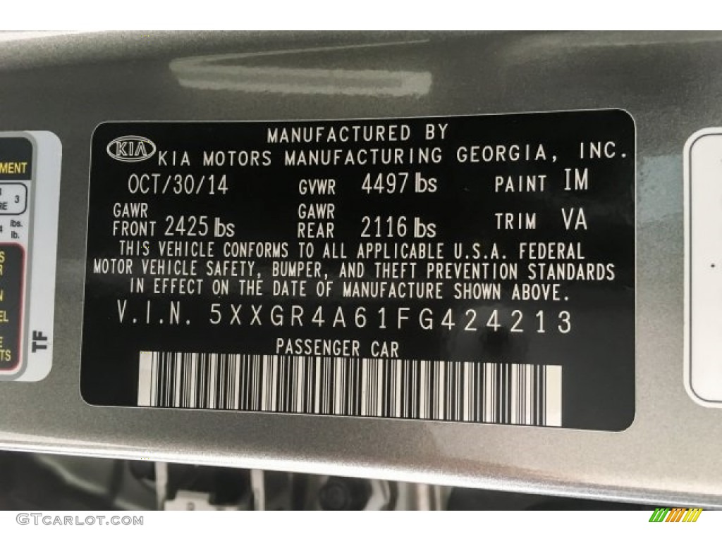 2015 Optima SXL Turbo - Titanium Metallic / Black photo #23