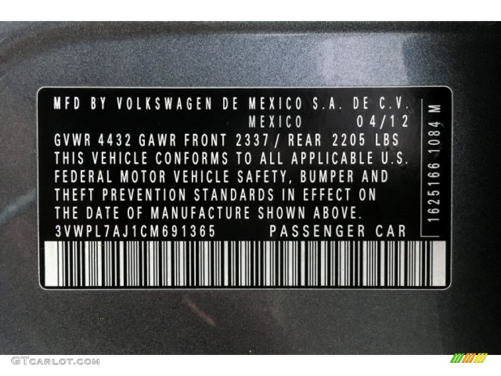 2012 Jetta TDI SportWagen - Platinum Gray Metallic / Titan Black photo #22