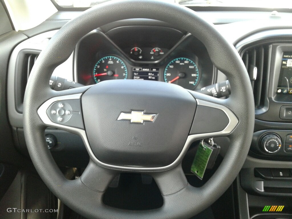 2019 Chevrolet Colorado WT Extended Cab Jet Black/Dark Ash Steering Wheel Photo #130098185