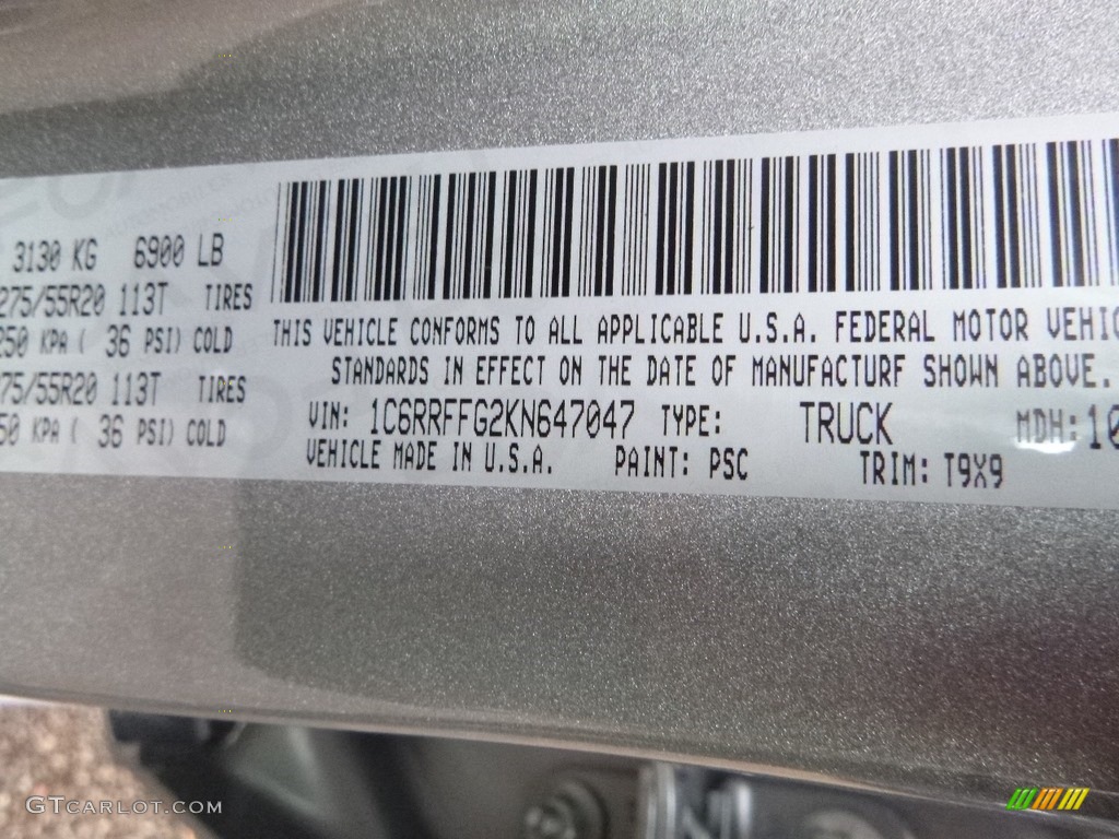 2019 1500 Big Horn Crew Cab 4x4 - Billett Silver Metallic / Black photo #16