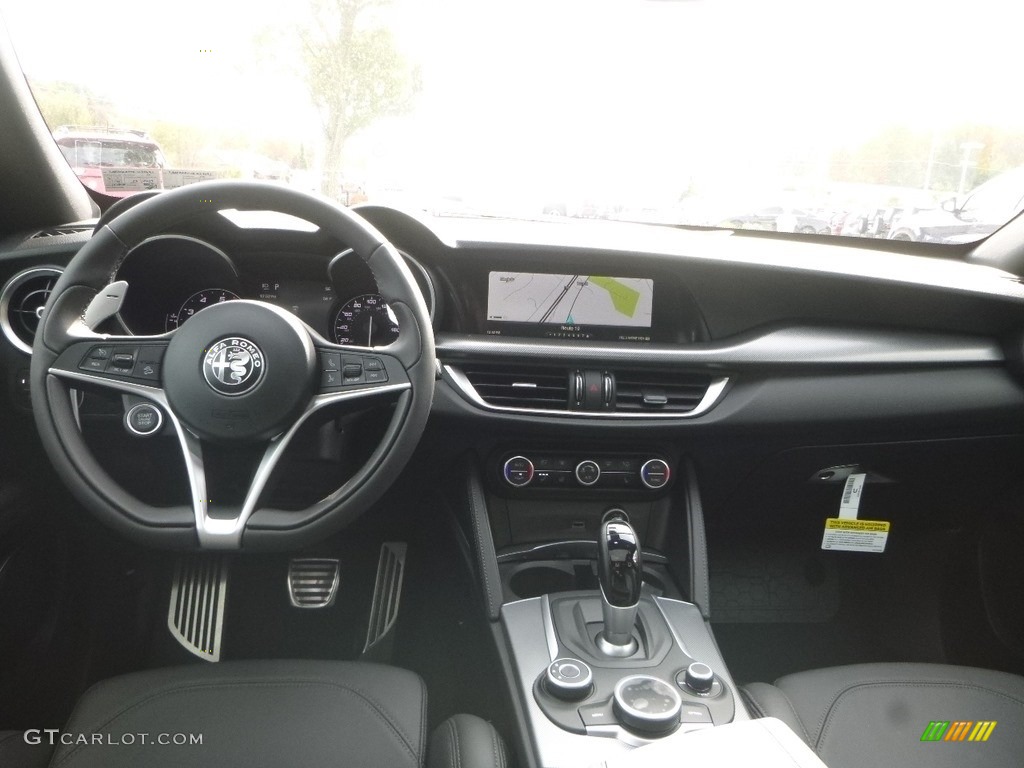 2019 Alfa Romeo Stelvio Ti Sport AWD Black Dashboard Photo #130108478