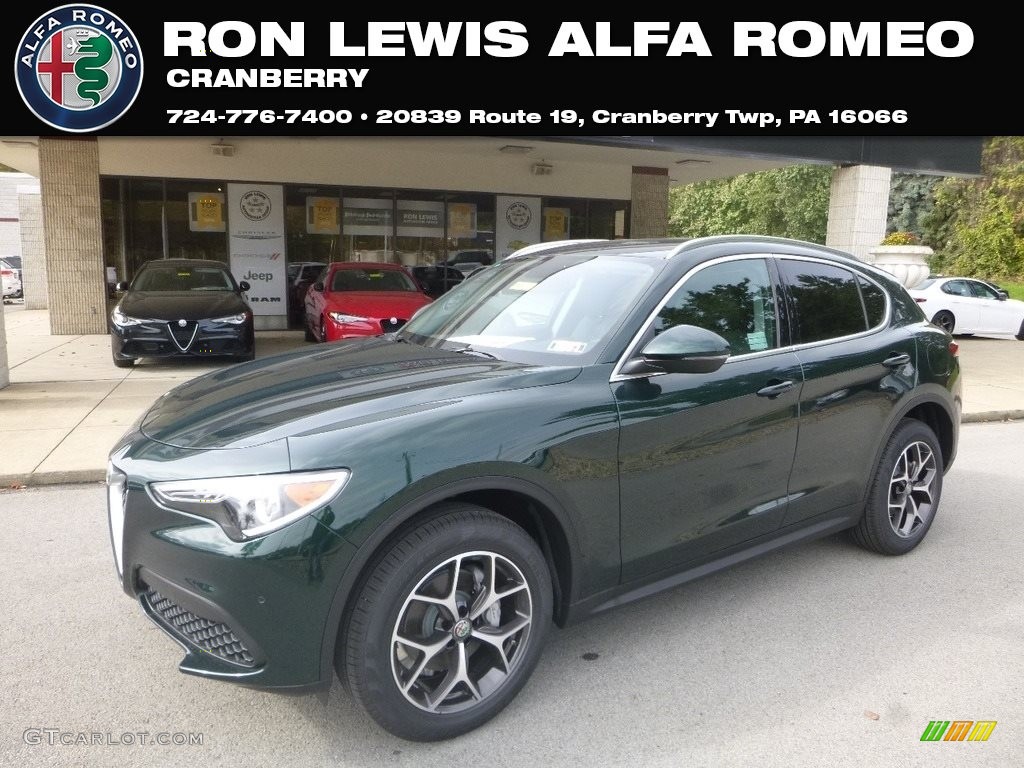 2019 Stelvio Ti AWD - Verde Visconti (Green) Metallic / Black photo #1