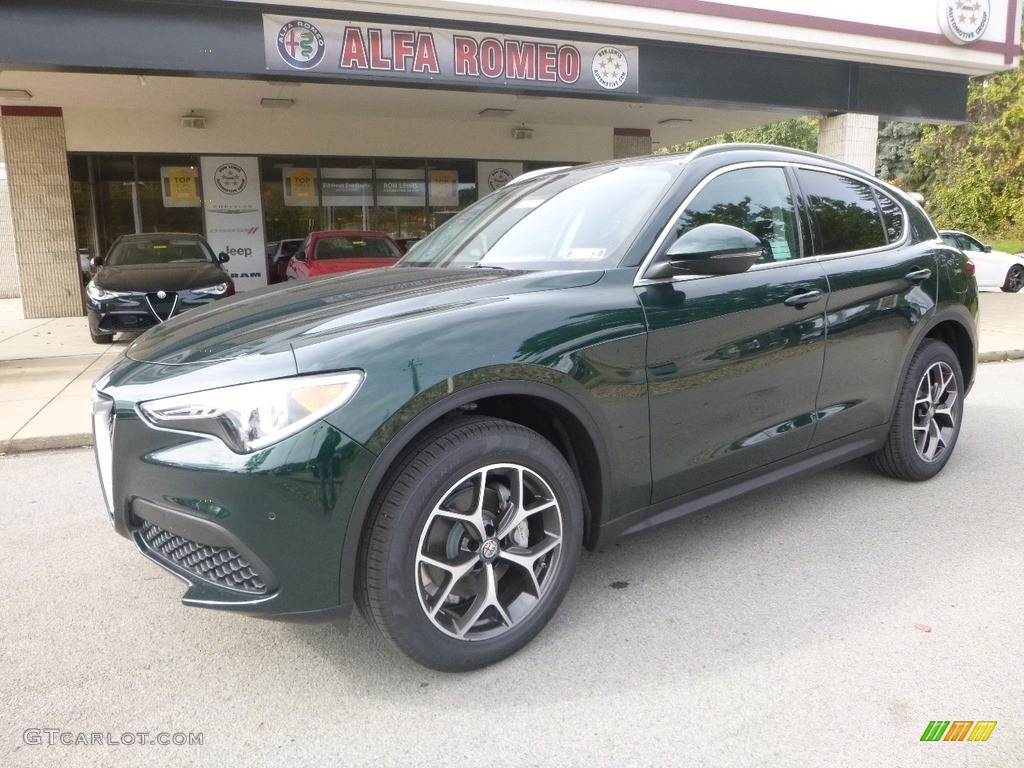 2019 Stelvio Ti AWD - Verde Visconti (Green) Metallic / Black photo #2