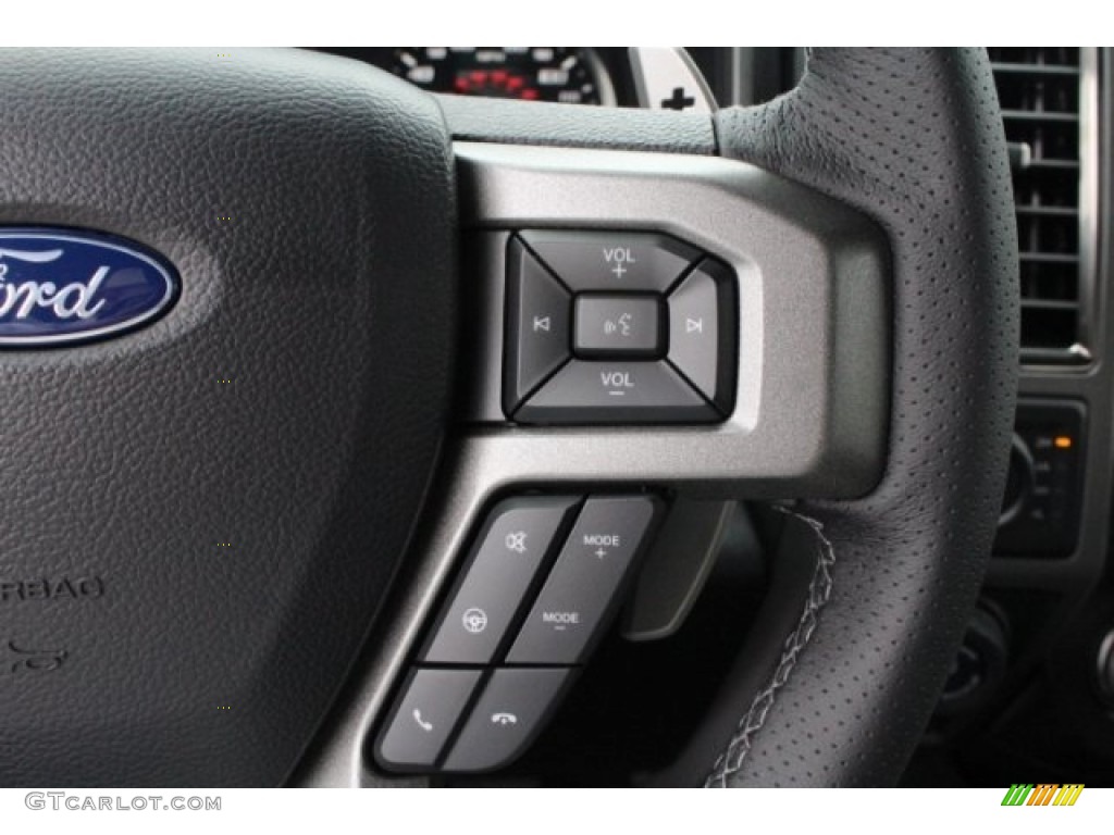 2018 Ford F150 SVT Raptor SuperCrew 4x4 Raptor Black Steering Wheel Photo #130111502