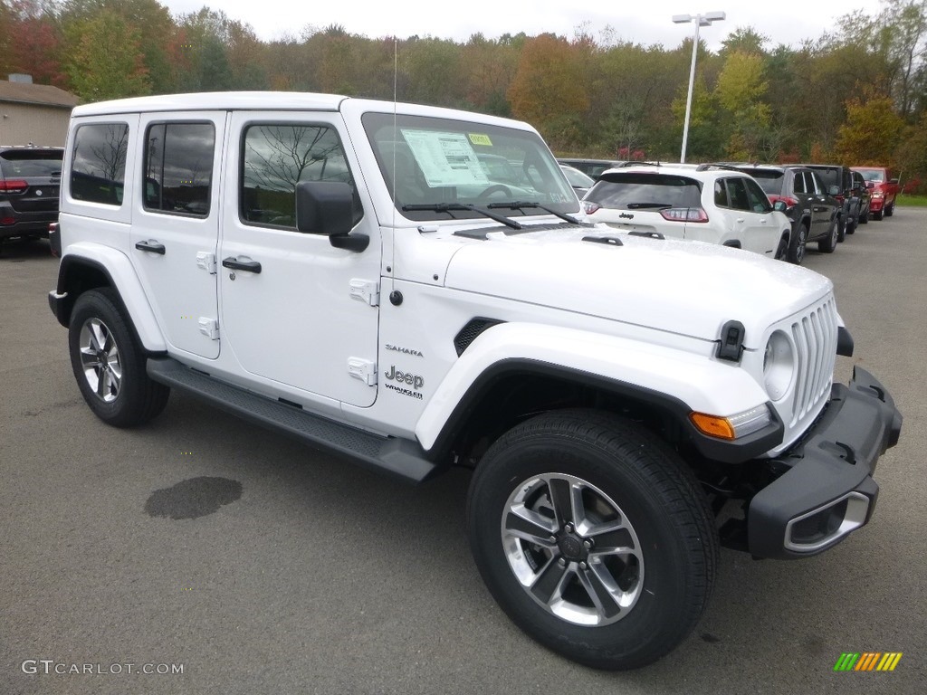 Bright White 2018 Jeep Wrangler Unlimited Sahara 4x4 Exterior Photo #130115075