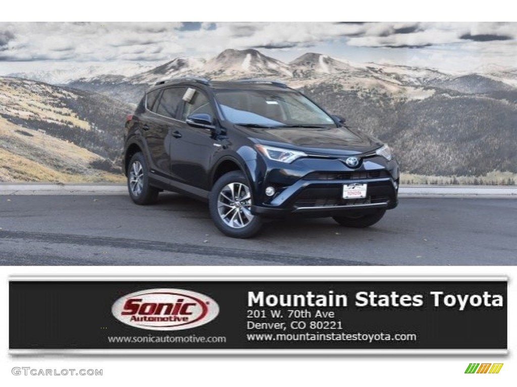 2018 RAV4 XLE AWD Hybrid - Galactic Aqua Mica / Black photo #1