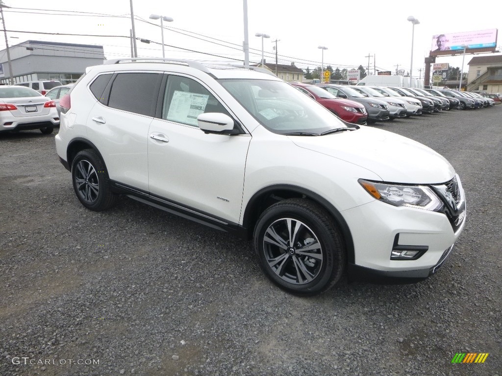 Pearl White 2019 Nissan Rogue SL AWD Hybrid Exterior Photo #130123277