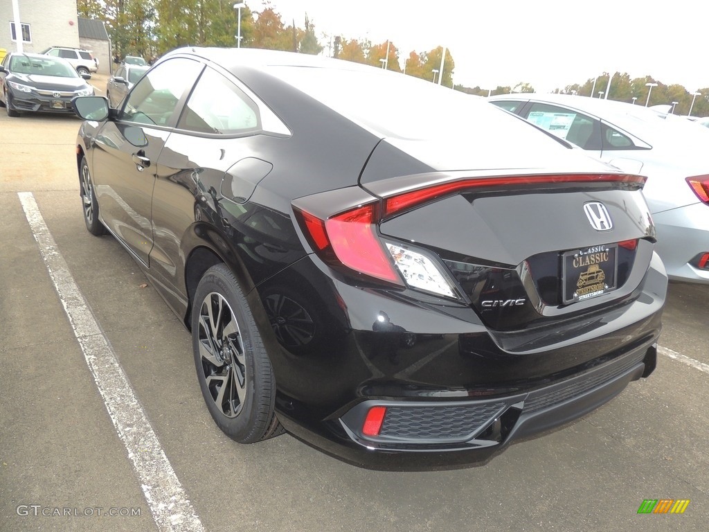 2018 Civic LX-P Coupe - Crystal Black Pearl / Black/Ivory photo #5