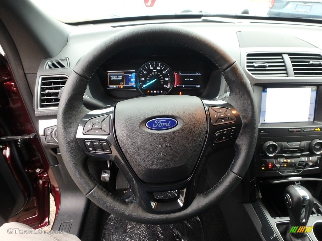 2019 Ford Explorer XLT 4WD Medium Black Steering Wheel Photo #130135124