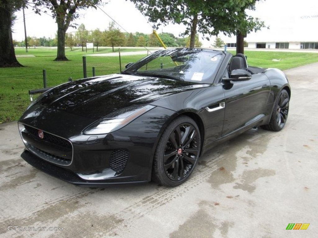 Santorini Black Metallic 2019 Jaguar F-Type P300 Convertible Exterior Photo #130146848