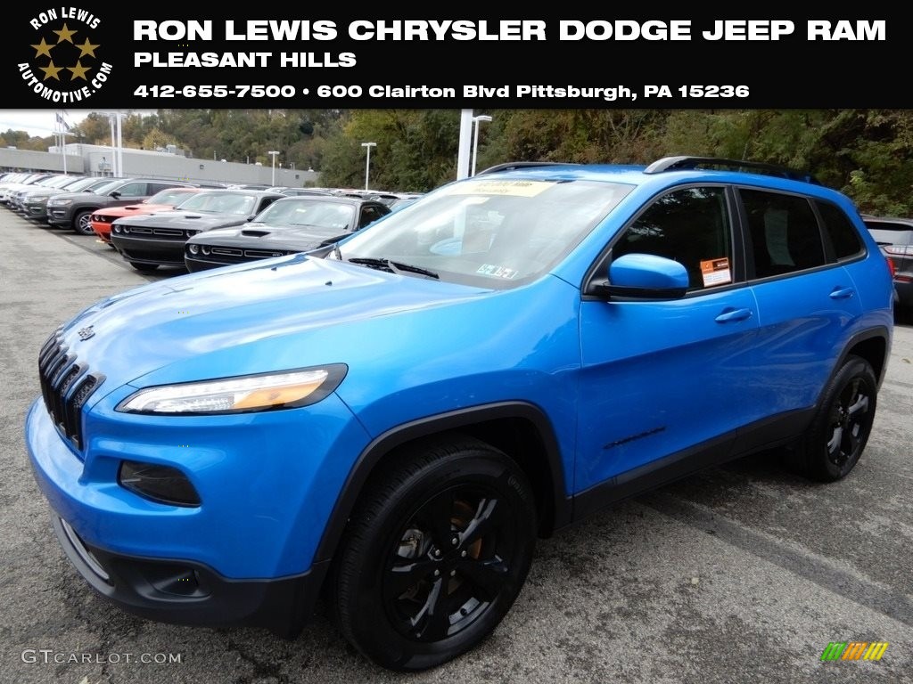 2018 Cherokee Limited 4x4 - Hydro Blue Pearl / Black photo #1