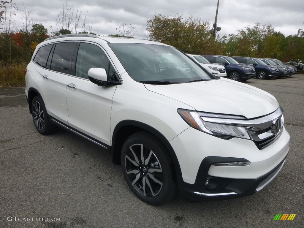 White Diamond Pearl 2019 Honda Pilot Elite AWD Exterior Photo #130159557