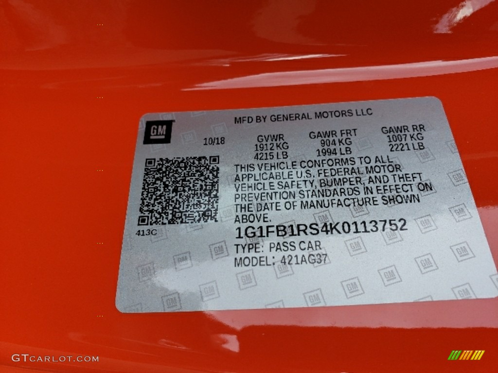 2019 Camaro LT Coupe - Crush (Orange) / Jet Black photo #8