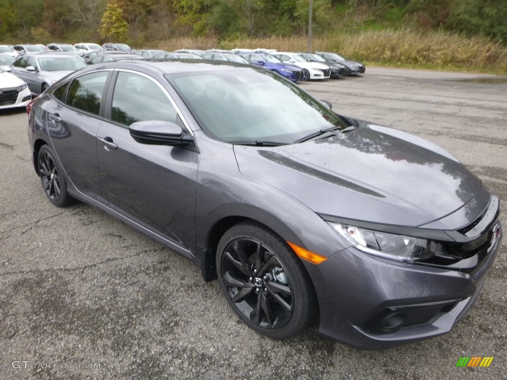 Modern Steel Metallic 2019 Honda Civic Sport Sedan Exterior Photo #130161609