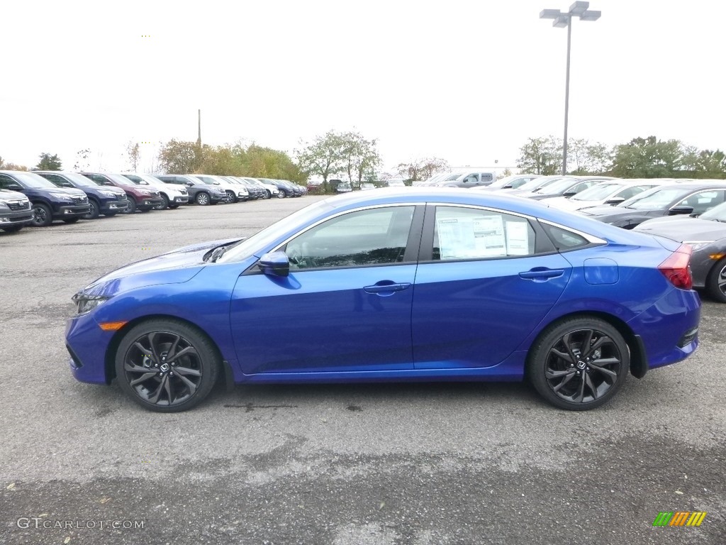 Agean Blue Metallic 2019 Honda Civic Sport Sedan Exterior Photo #130162137