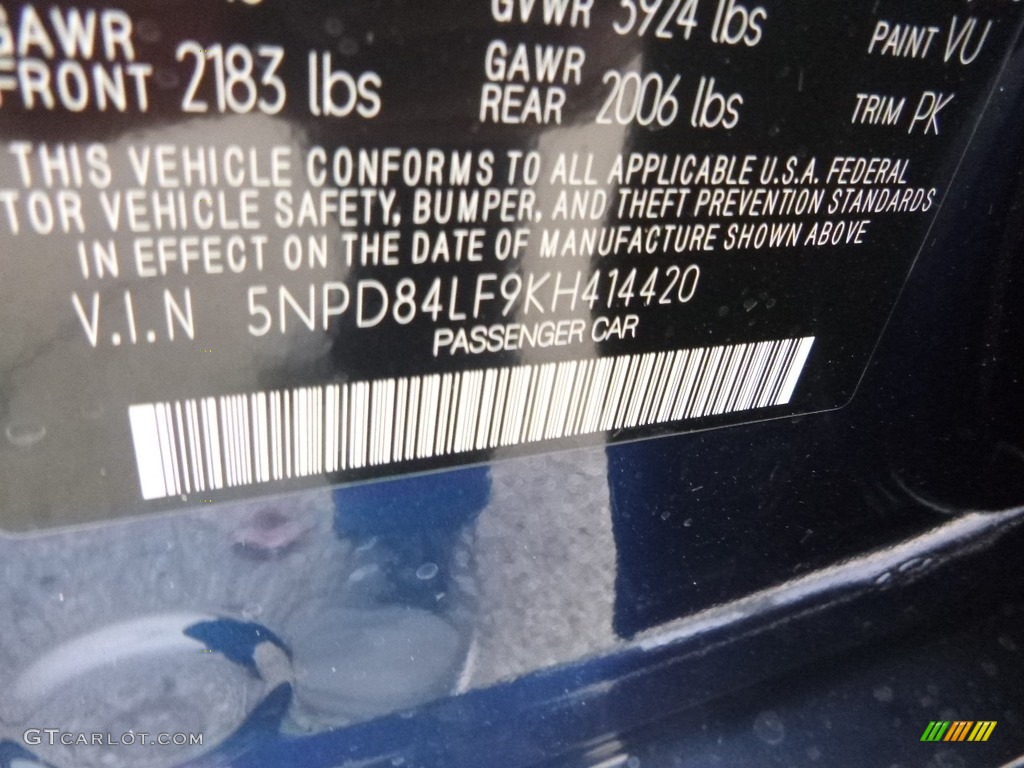 2019 Elantra Value Edition - Lakeside Blue / Gray photo #13