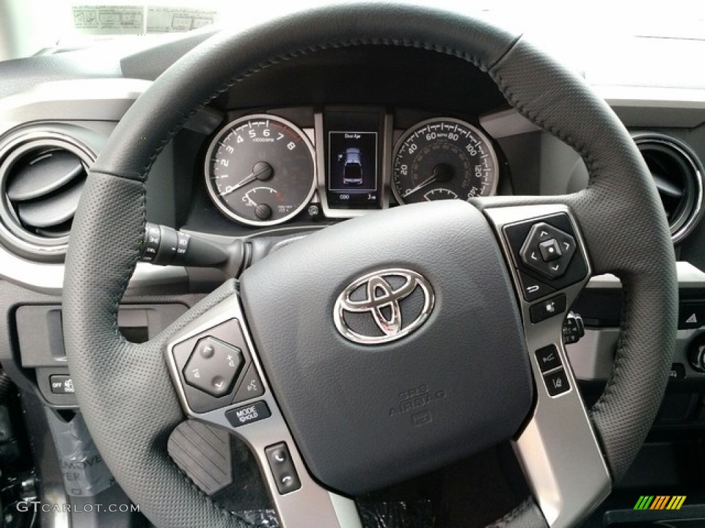 2019 Toyota Tacoma SR5 Double Cab 4x4 Cement Gray Steering Wheel Photo #130165635