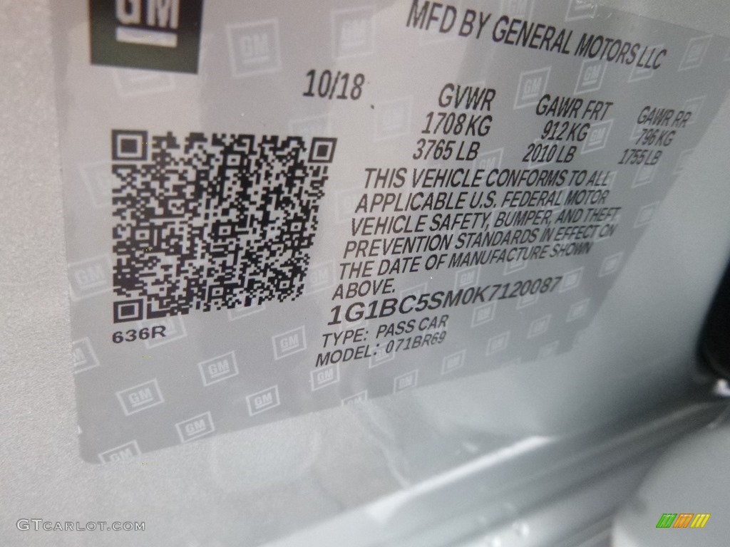 2019 Cruze LS - Silver Ice Metallic / Black photo #16