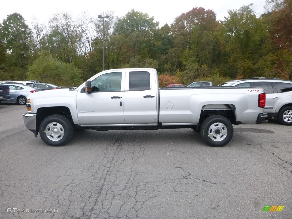 Silver Ice Metallic 2019 Chevrolet Silverado 2500HD Work Truck Double Cab 4WD Exterior Photo #130171236