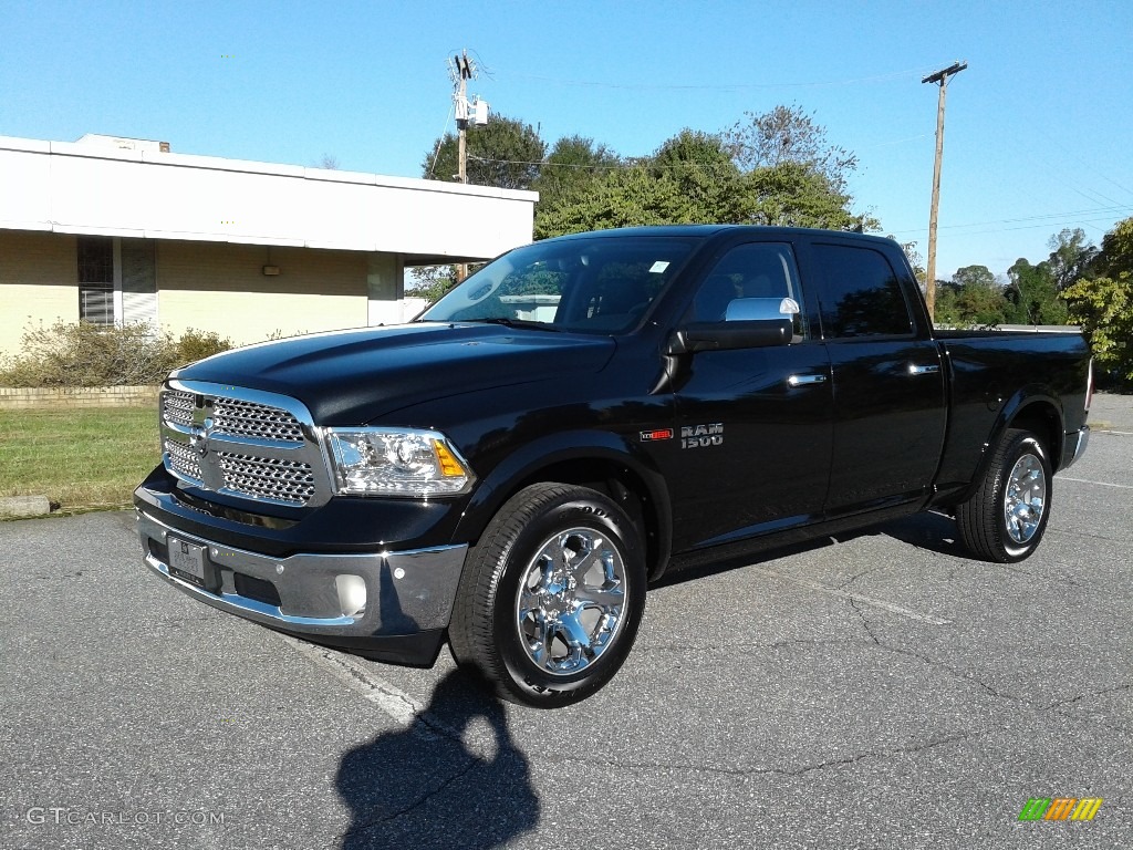 2018 1500 Laramie Crew Cab 4x4 - Brilliant Black Crystal Pearl / Black photo #2