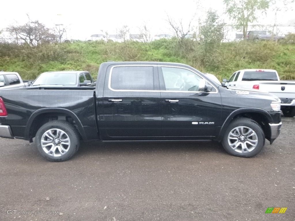 2019 1500 Long Horn Crew Cab 4x4 - Diamond Black Crystal Pearl / Mountain Brown/Light Frost Beige photo #6
