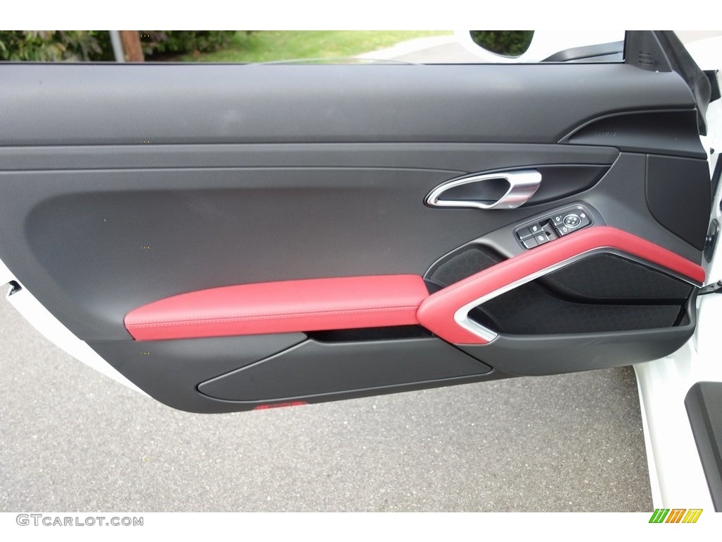 2019 Porsche 718 Boxster Standard 718 Boxster Model Black/Bordeaux Red Door Panel Photo #130182642