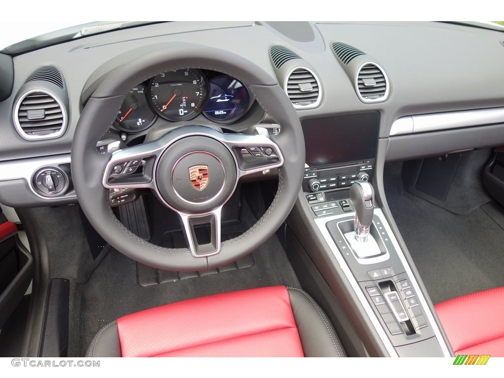 2019 Porsche 718 Boxster Standard 718 Boxster Model Black/Bordeaux Red Dashboard Photo #130182800