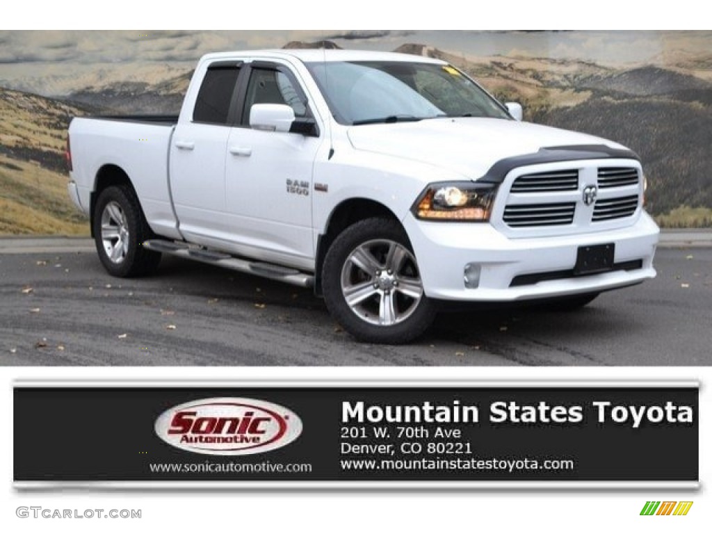 2014 1500 Sport Quad Cab 4x4 - Bright White / Black photo #1