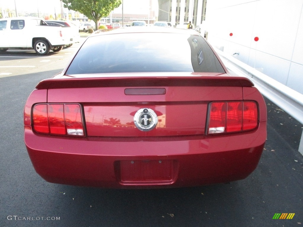 2007 Mustang V6 Premium Coupe - Redfire Metallic / Black/Dove Accent photo #4