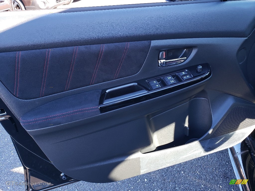 2019 Subaru WRX STI Black Ultrasuede/Carbon Black Door Panel Photo #130188144