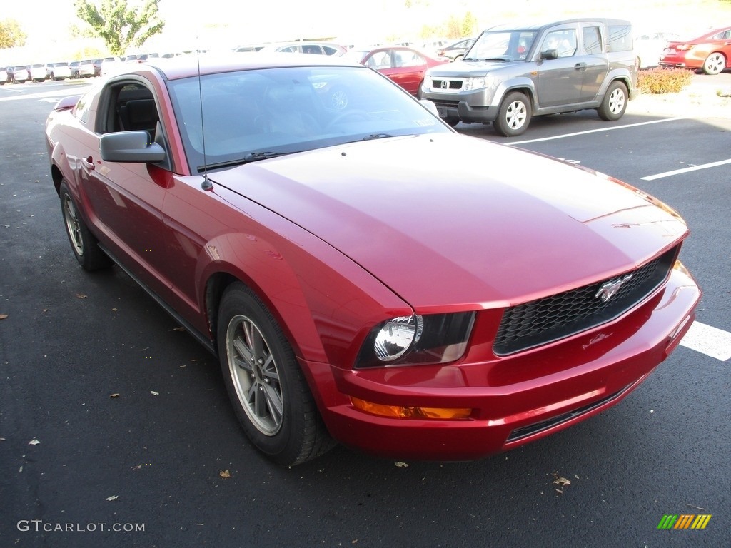 2007 Mustang V6 Premium Coupe - Redfire Metallic / Black/Dove Accent photo #6