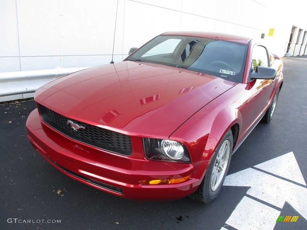 2007 Mustang V6 Premium Coupe - Redfire Metallic / Black/Dove Accent photo #8