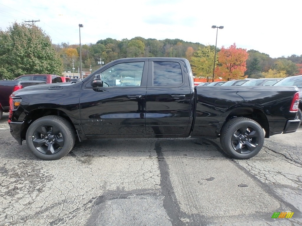 2019 1500 Big Horn Quad Cab 4x4 - Diamond Black Crystal Pearl / Black photo #2