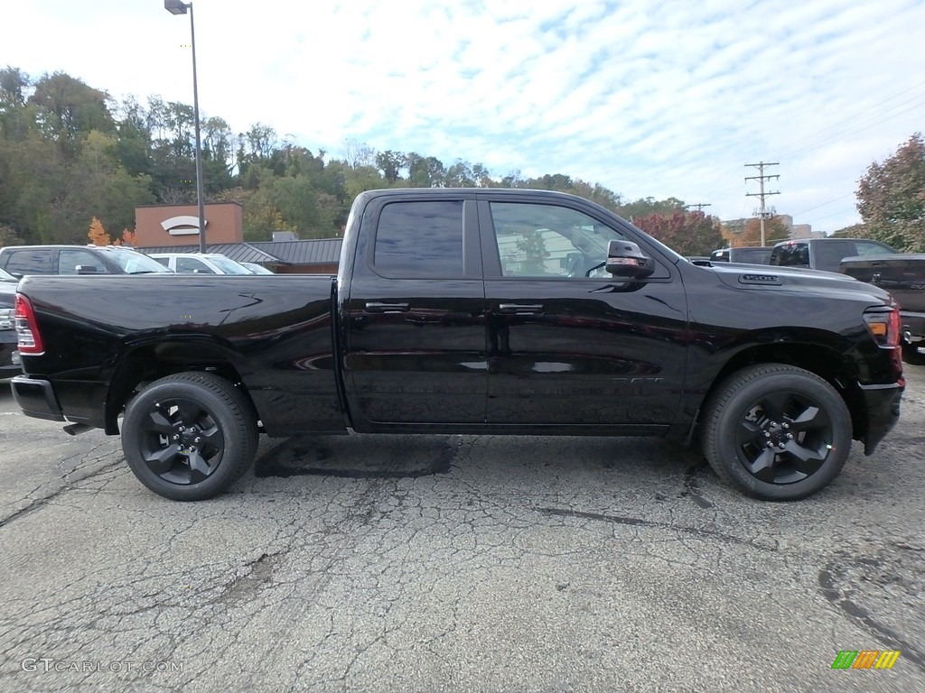 2019 1500 Big Horn Quad Cab 4x4 - Diamond Black Crystal Pearl / Black photo #6