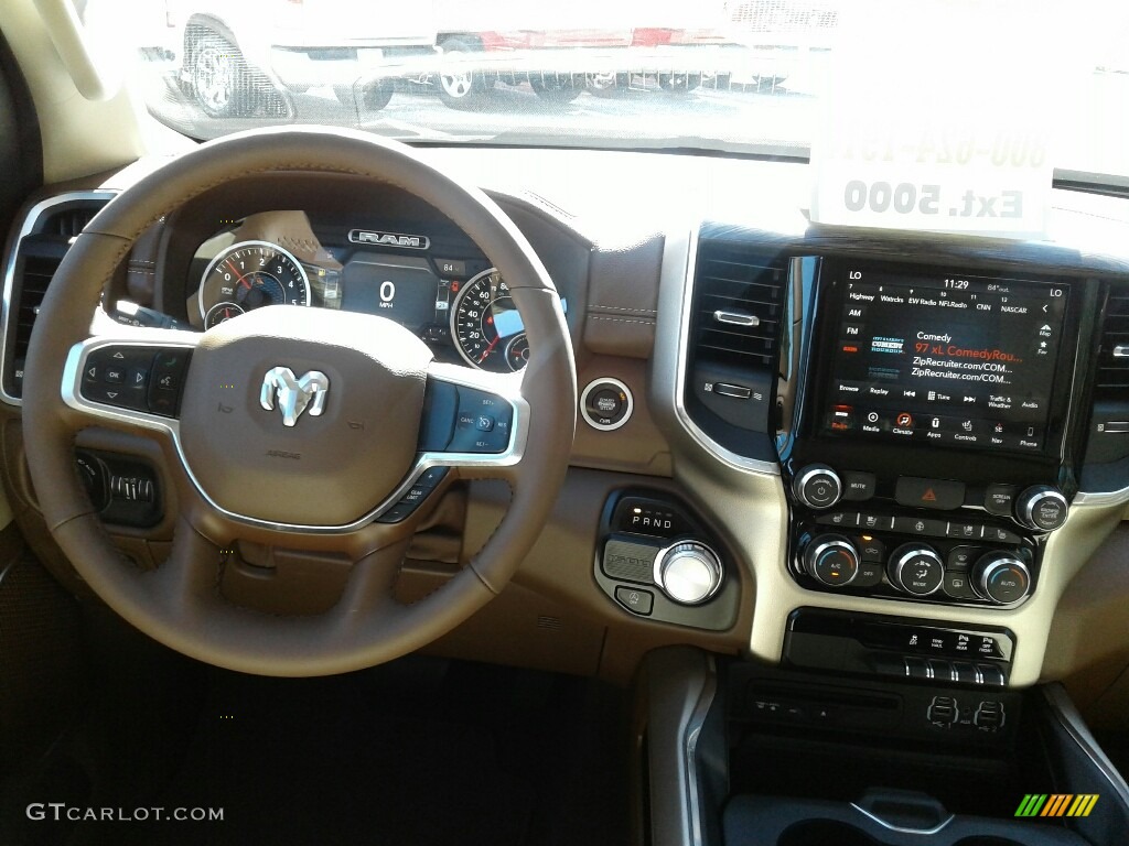 2019 1500 Laramie Crew Cab - Delmonico Red Pearl / Mountain Brown/Light Frost Beige photo #13