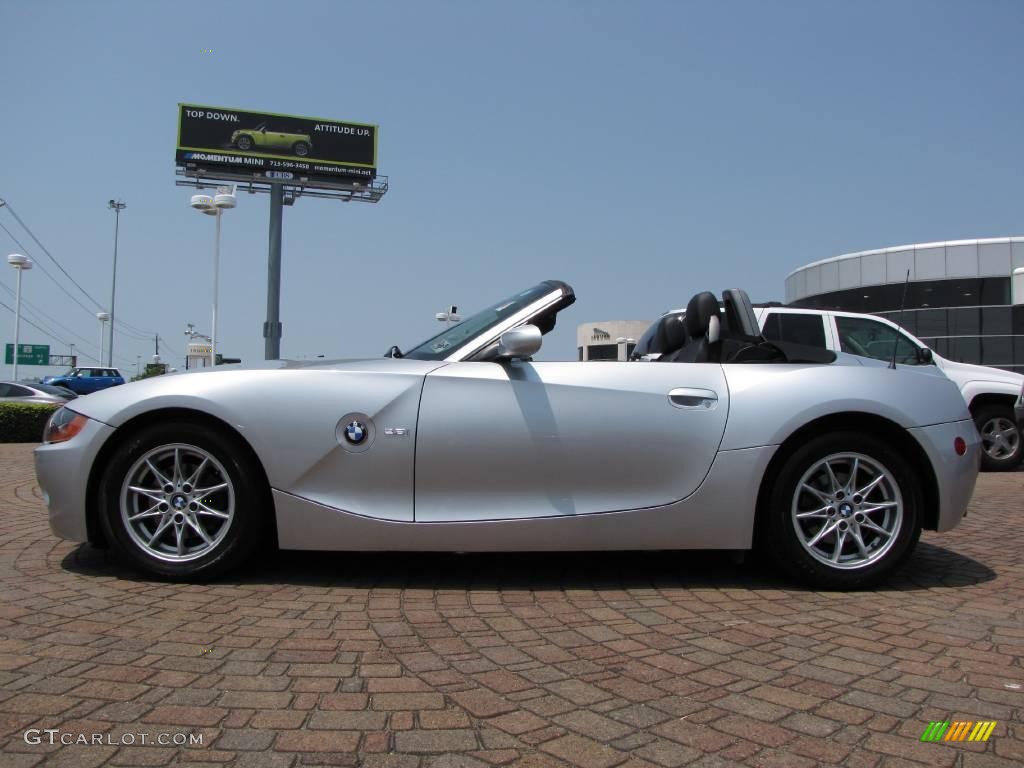 2003 Z4 2.5i Roadster - Titanium Silver Metallic / Black photo #2