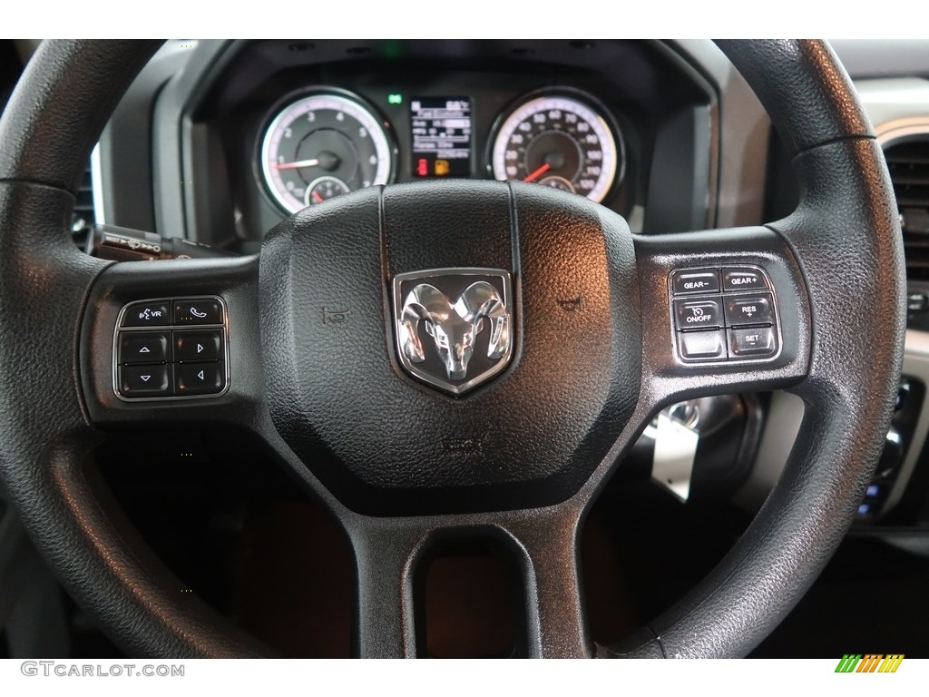 2018 Ram 1500 SLT Quad Cab 4x4 Black/Diesel Gray Steering Wheel Photo #130211590