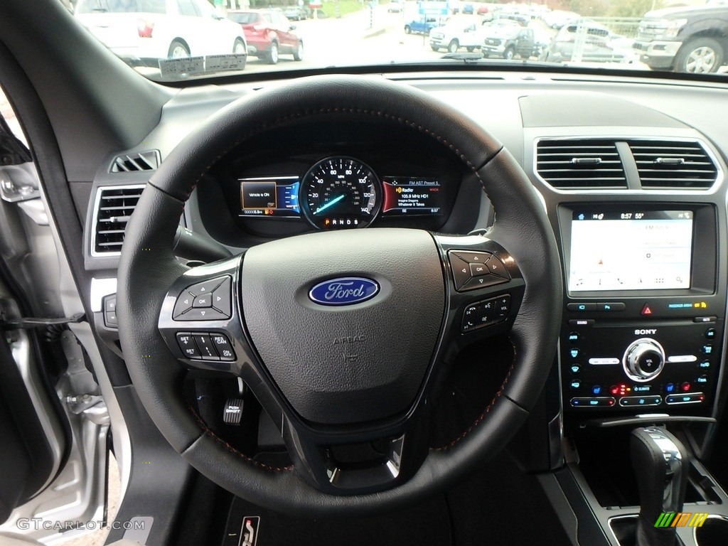 2019 Ford Explorer Sport 4WD Medium Black Steering Wheel Photo #130213962