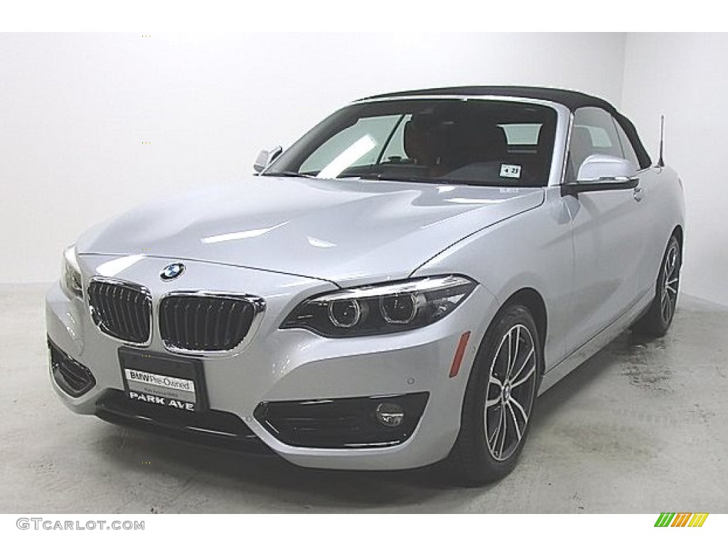 2018 2 Series 230i xDrive Convertible - Glacier Silver Metallic / Coral Red photo #1