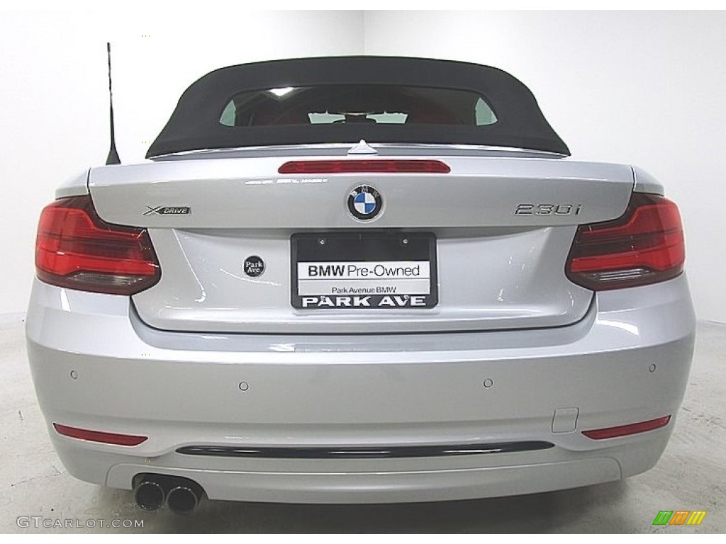 2018 2 Series 230i xDrive Convertible - Glacier Silver Metallic / Coral Red photo #3
