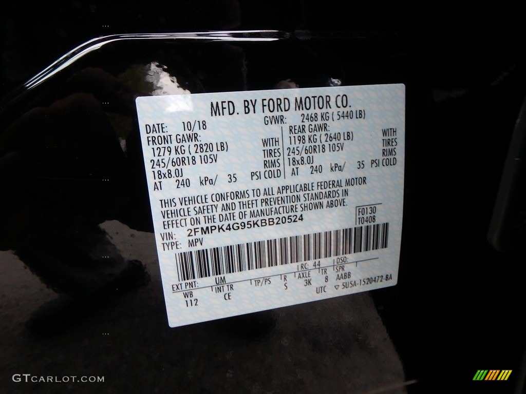 2019 Edge SE AWD - Agate Black / Ebony photo #14