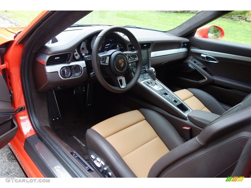 Espresso/Cognac Natural Interior 2018 Porsche 911 Turbo S Coupe Photo #130218457