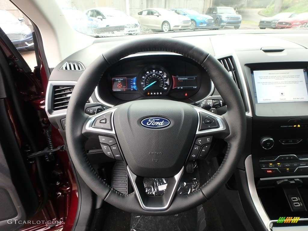 2019 Ford Edge SEL AWD Ebony Steering Wheel Photo #130222087