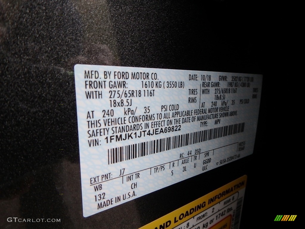 2018 Expedition Color Code J7 for Magnetic Photo #130227996