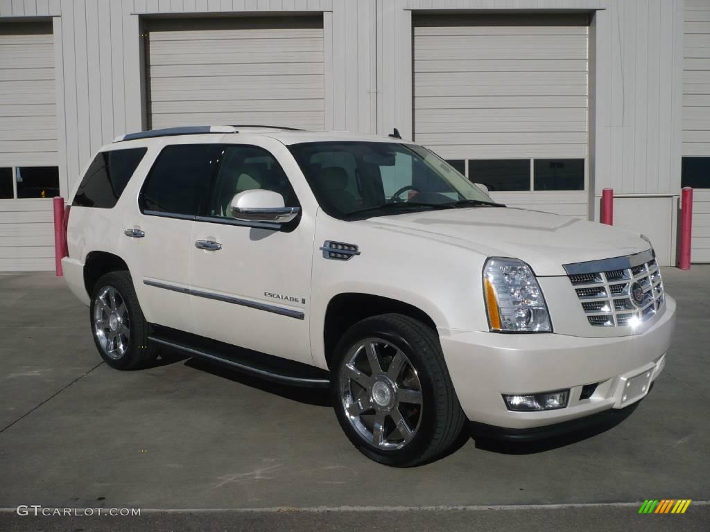 2007 Escalade AWD - White Diamond / Cocoa/Light Cashmere photo #1