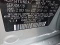 T8T: Symphony Silver 2019 Hyundai Elantra SE Color Code